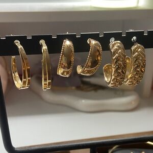 Elegant Gold Hoop Earring Set